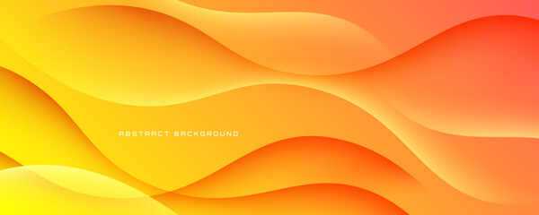 Poster - 3D colorful abstract background overlap layer on bright space with waves effect decoration. Minimalist modern graphic design element cutout style concept for web banner, flyer, card, or brochure cover