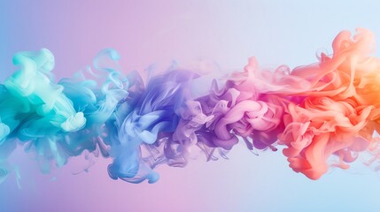 Wall Mural - Refined Elegance Rainbow smoke, negative space, isolated on black background, advertising photoshoot, pride month LGBTQIA theme