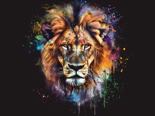 Poster - lion in the night