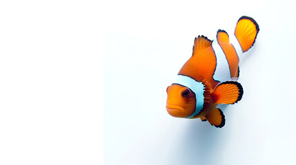 Wall Mural - clown fish or anemone fish on white background