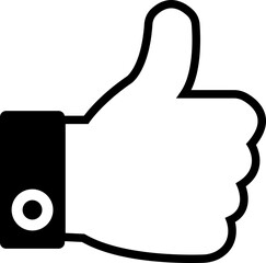 Wall Mural - thumbs up. Like icon in sketchy flat and line style black vector  isolated on transparent background. Pointing gesture hands symbol. Feedback concept, positive sign.