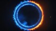 © MonkeyART - glowing blue ring of fire with a subtle orange outline, set against a dark background. The contrast between the blue and orange flame