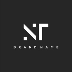 Poster - initial letter NT logo vector