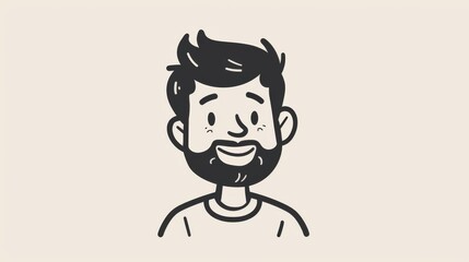 Sticker - A drawing of a man with beard and mustache, AI