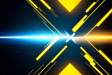 	
Abstract background modern vector technology graphic yellow and blue energy technology concept futuristic graphic. Yellow and blue science background digital image vector abstract background texture