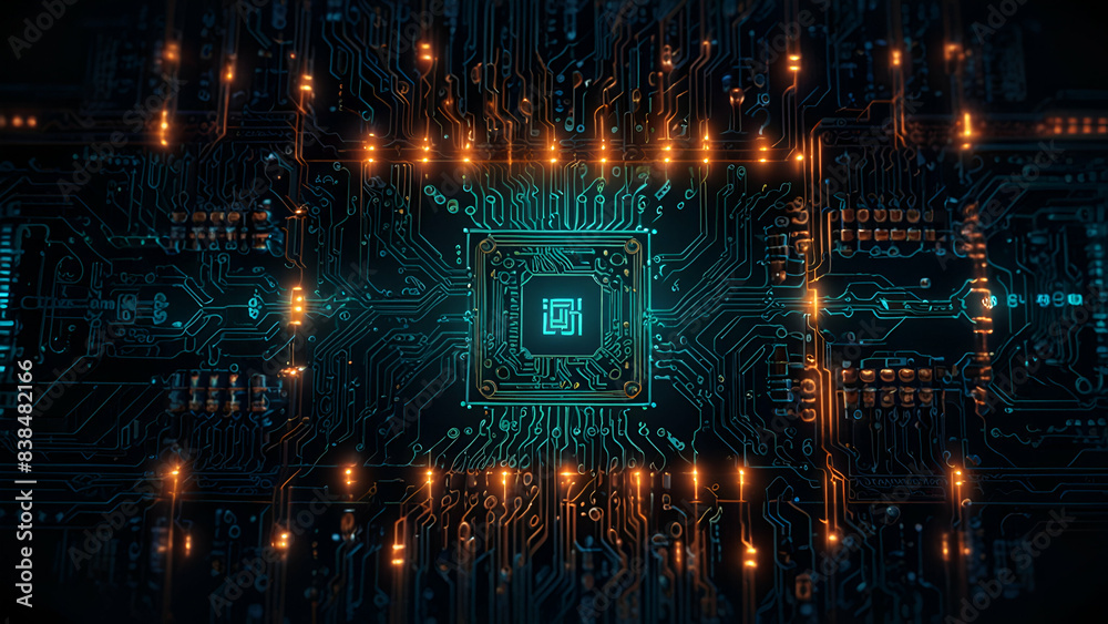 Advanced Technology Concept Visualization Circuit Board CPU Processor ...