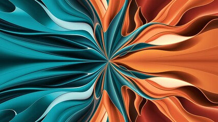 4K Abstract teal and orange colored background wallpaper