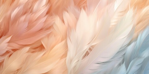 Wall Mural - Pastel feather background abstract texture soft bird light feathers fluffy design