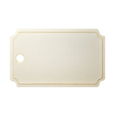 Elegant Blank Tag with Gold Trim and Rounded Corners, cut out isolated PNG transparent