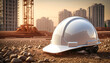 © Gresko81 - A white construction helmet lies on the gravel of a construction site.