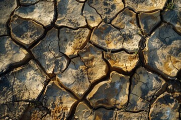 Dry Lake. The Impact of Warming on Cracked Earth and Coast Ecology