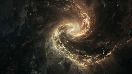 Wall Mural - Abstract representation of exploration and discovery showcased through a cosmic voyage of swirling nebulae and celestial wonders in