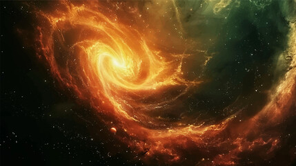 Wall Mural - Abstract representation of exploration and discovery showcased through a cosmic voyage of swirling nebulae and celestial wonders in
