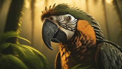 Wall Mural - portrait of a parrot
