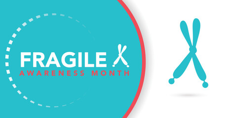 Wall Mural - fragile x awareness month design template for celebration. chromosome vector design. fragile x awareness vector design.
