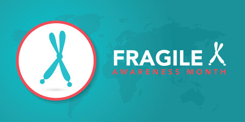 Wall Mural - fragile x awareness month design template for celebration. chromosome vector design. fragile x awareness vector design.
