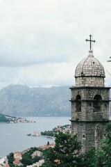 Ancient church on the mountain in Kotor in Montenegro 