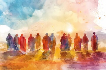 Canvas Print - The Twelve Chosen Disciples: Biblical Christian Watercolor Art