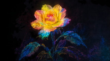 Glowing Rose: A Fusion of Nature and Art