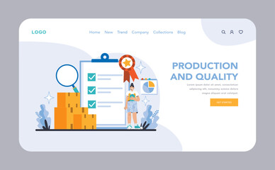 Poster - Production and Quality concept. Flat vector illustration.