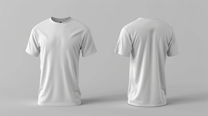 Wall Mural - Mens blank short sleeve tshirt mockup in front and back views design presentation for print 3D illustration and rendering