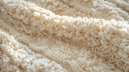 A macro view of a fluffy chenille bedspread showcasing the soft and cozy texture of the thick yarn