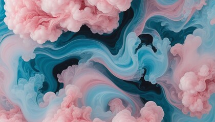 Poster - Wonderful Pink and blue Smoke Graphic, Wall Paper