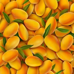 Wall Mural - Mango background. Close-up of a beautiful ripe sweet mango. 