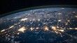 © Ziyan Yang - Detailed view of Earth at night, showcasing the lights from populated areas and global network technology in action