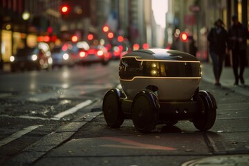 Delivery robot delivering packages, intelligent automaton vehicle for the delivery food and products