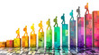 © Karen - Silhouettes of students walking up a colorful bar graph, symbolizing educational progress and growth.