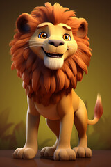 Cartoon lion 3d character