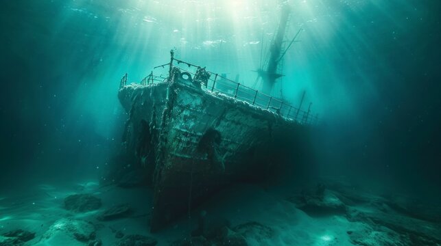 sunken ship under the sea