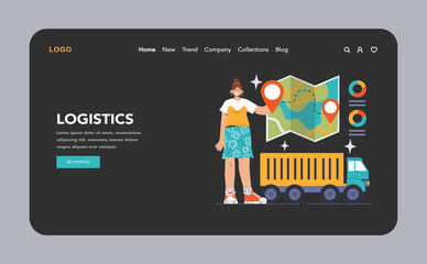 Poster - Efficient logistics concept. Flat vector illustration