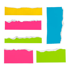 Wall Mural - DIY ripped paper craft png in colorful style set