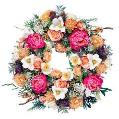 Wall Mural - Flower wreath png, collage element design