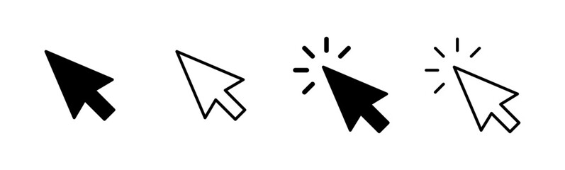 Poster - click icon set. pointer arrow icon. cursor icon vector