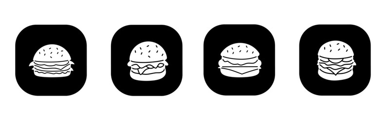 Wall Mural - Burger icon in flat. A burger icon design. Stock vector.