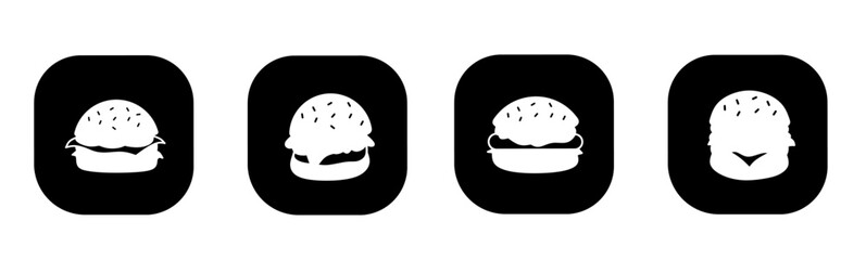 Poster - Burger icon in flat. A burger icon design. Stock vector.