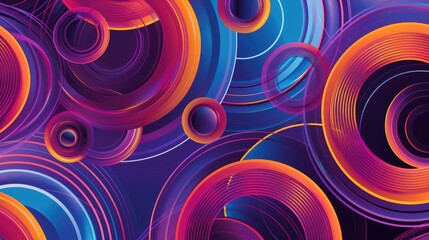Aufkleber - Abstract background with intersecting circular lines