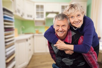 Sticker - Cheerful husband and wife romantic old couple