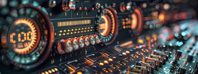 Poster - D Rendered Frequency Counter Displaying Cycles Per Second