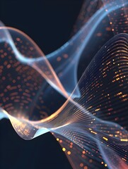 Poster - Flowing Digital Signals Representing Futuristic Data Visualization
