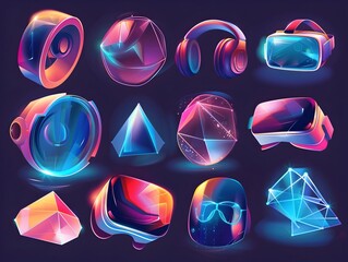 Poster - Abstract Shapes and Forms Representing Virtual Reality Technologies