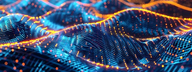 Poster - Futuristic Data Mesh Patterns with Flowing Digital Effects