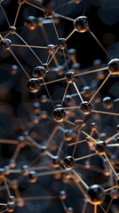 Poster - Futuristic Nodes Interconnected Spheres in a Geometric Pattern