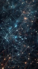 Fototapete - Digital Constellation of Interconnected Tech Patterns in Cosmic Backdrop
