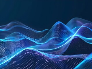 Poster - futuristic digital wave patterns with elegant tech inspired aesthetics