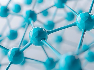 Poster - Quantum Molecular Network   Abstract 3D of Interconnected Atomic Particles