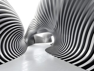 Poster - Futuristic Architectural Lines with Geometric Design and Monochrome Contrast